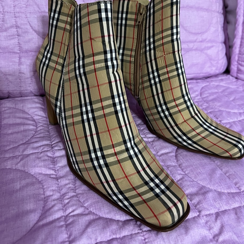 Plaid Booties and Hand Bag